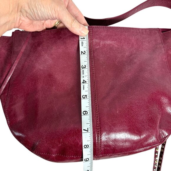 HOBO International Slouchy Shoulder Bag Studded Tassels Merlot Wine Burgundy - Picture 9 of 11